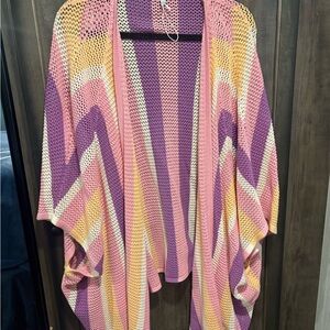 Jessica Simpson Pink and Purple Knit Poncho